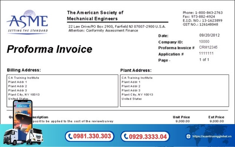 Proforma invoice là gì