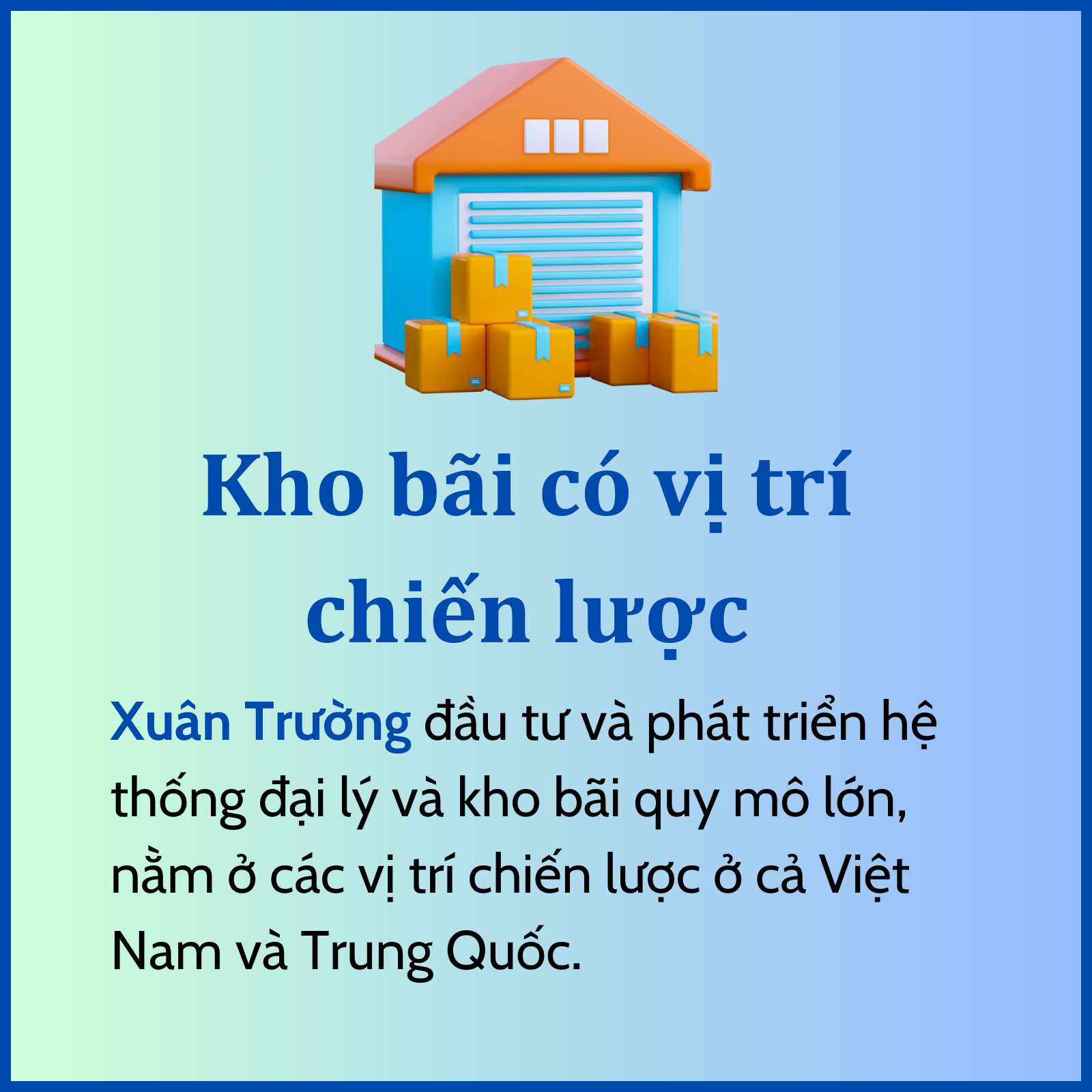 Kho bãi có vị trí chiến lược ở Trung Quốc và Việt Nam