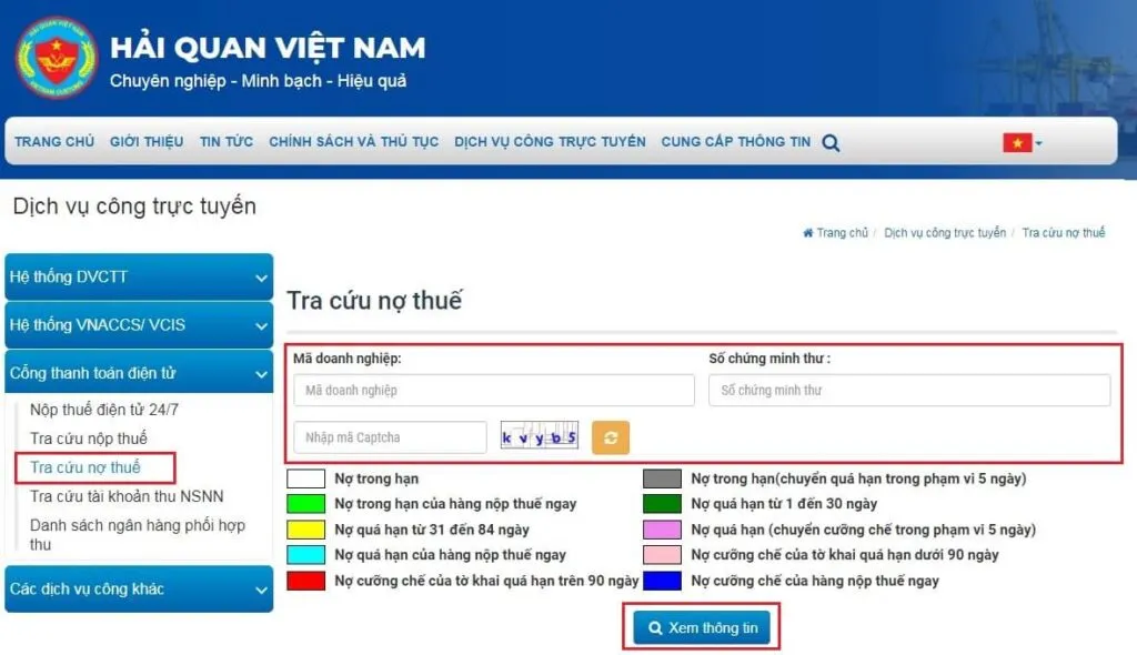 Tra cứu nợ thuế là một phần quan trọng của quá trình xuất nhập khẩu