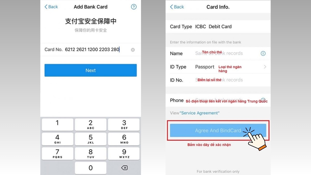 Bấm "Agree And Bind Card" để hoàn tất quá trình liên kết